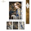 Papier decoupage morwowy FPA3003, Seria Inspired by Klimt, kobiety, zloto, dekoracyjne wzory, kamienie szlachetne, mozaiki, motywy secesyjne * Mulberry decoupage paper FPA3003, women, gold, decorative patterns, gemstones, mosaics, Art Nouveau motifs